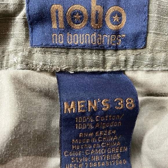 NOBO Shorts Men 38 Cargo Utiliy Cotton Pocket Loose Fit Camouflage Vintage - Picture 5 of 5